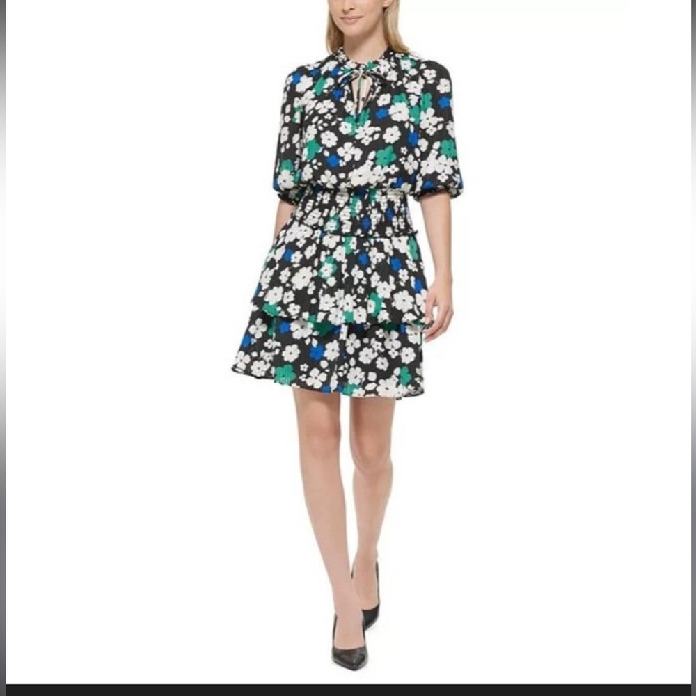 Karl Lagerfeld Paris dress Mini Floral Tiered NWT size 8